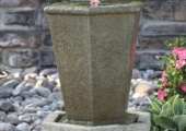 FOUNTAINETTE - TUSCAN HEX URN LRB12R - RED LED LIGHT