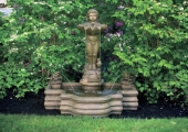 STANDING CHERUB WITH FROGS FOUNTAIN