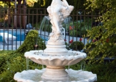 TWO TIER FLOWER NYMPH FOUNTAIN