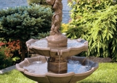 TWO TIER GIRL HOLDING URN FOUNTAIN