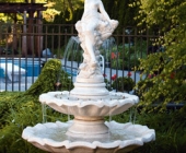 TWO TIER FLOWER NYMPH FOUNTAIN