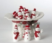 Red and White Snowman in hat