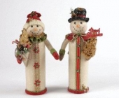 13\'\' FABRIC LONG COAT SNOWMEN