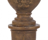 28in Fleur De Leis Urn on Tube Pedestal